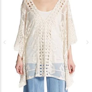 NWT XCVI Serafina Embroidered Semi-Sheer Tunic